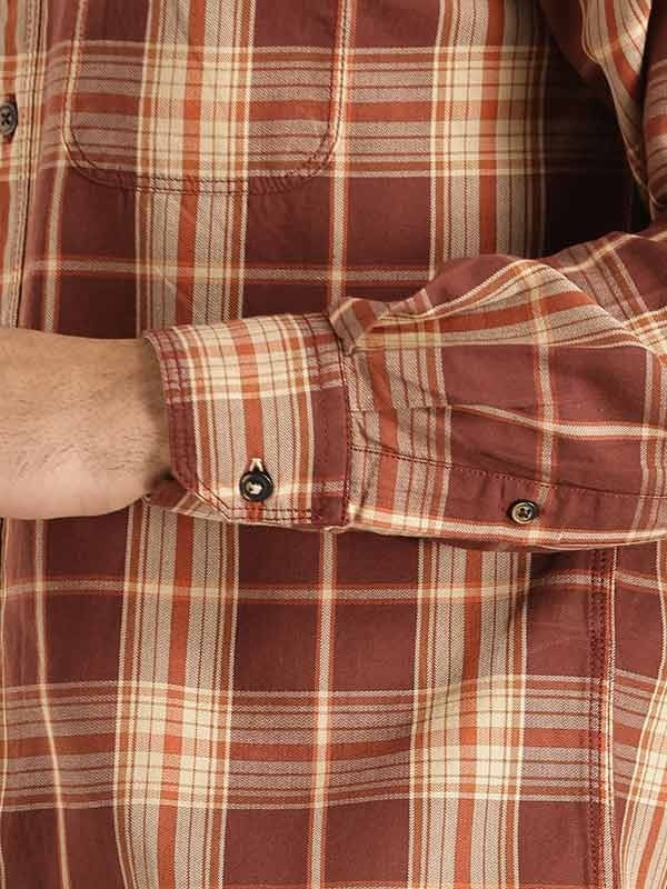 Indian Terrain Men Checkered Maroon Shirt